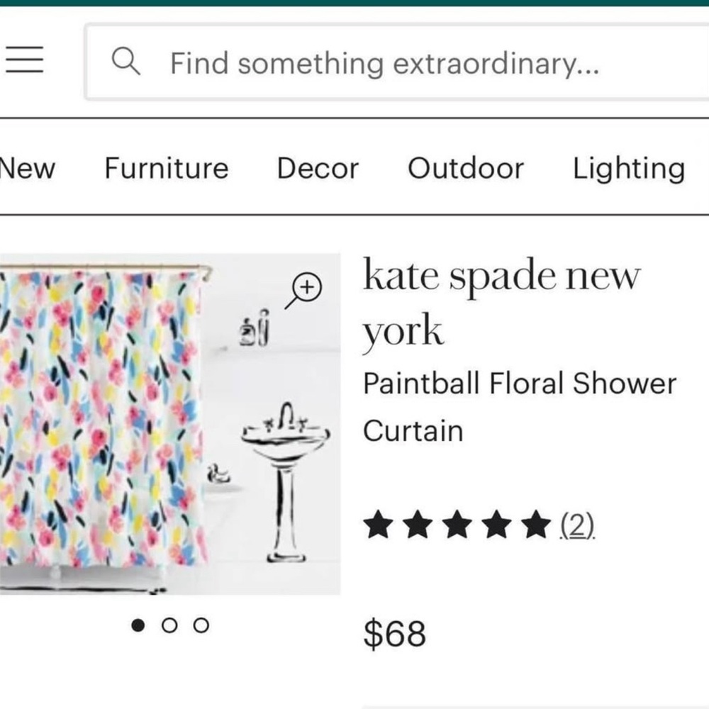 Kate Spade Paintball Floral Shower Curtain